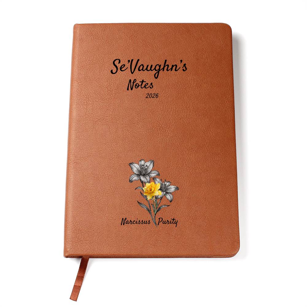 Custom Name Journal with Birth-Month Flower